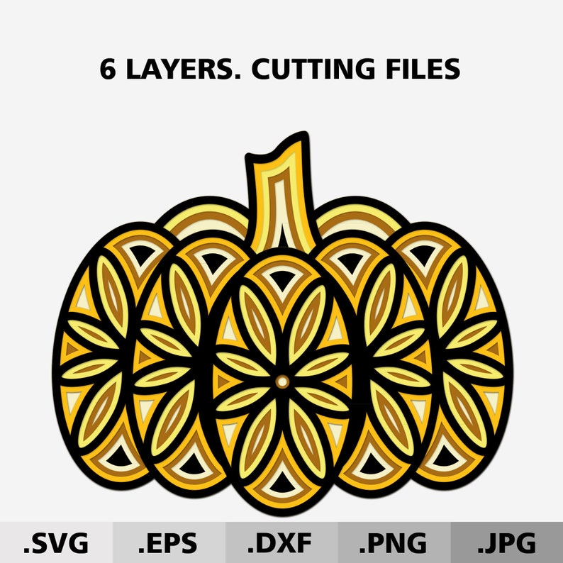 3D Mandala Pumpkin SVG Files for Cricut Silhouette. Layered - Etsy