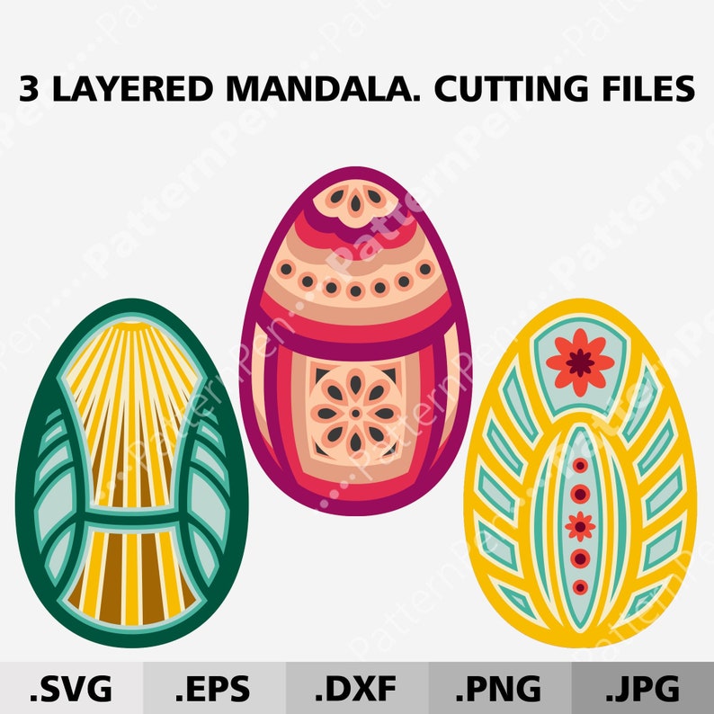 Download Craft Supplies Tools 3d Mandala Easter Eggs Bundle Svg Files For Cricut Layered Mandala Svg Digital Vector Download Files For Cutting Machine Cricutsilhouette Paper