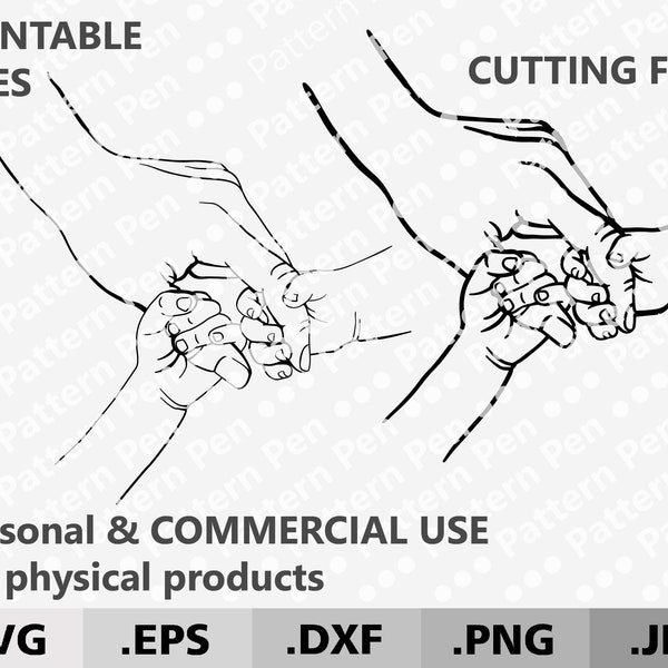 Mother and 2 Childs hands SVG. Holding kids and mom hands SVG. Family baby hands svg. Mother's day gift. Digital files for cutting Cricut