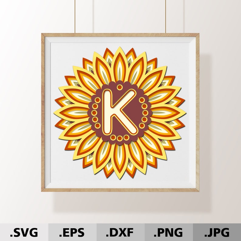 Download Letter K 3D Mandala SVG. Alphabet laser cut files ...