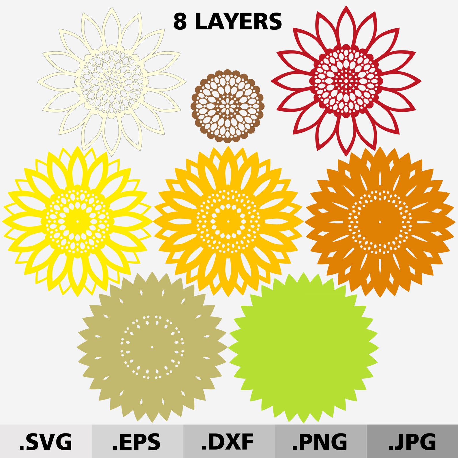 3d mandala sunflower svg files for cricut flower svg.