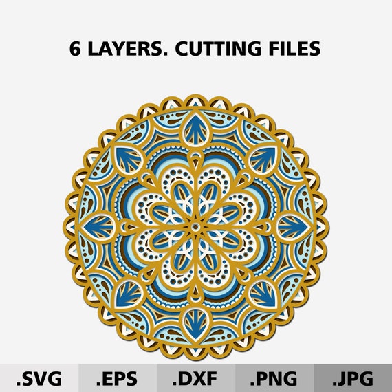 Download 3d Mandala SVG files for cricut. Layered Mandala svg. | Etsy