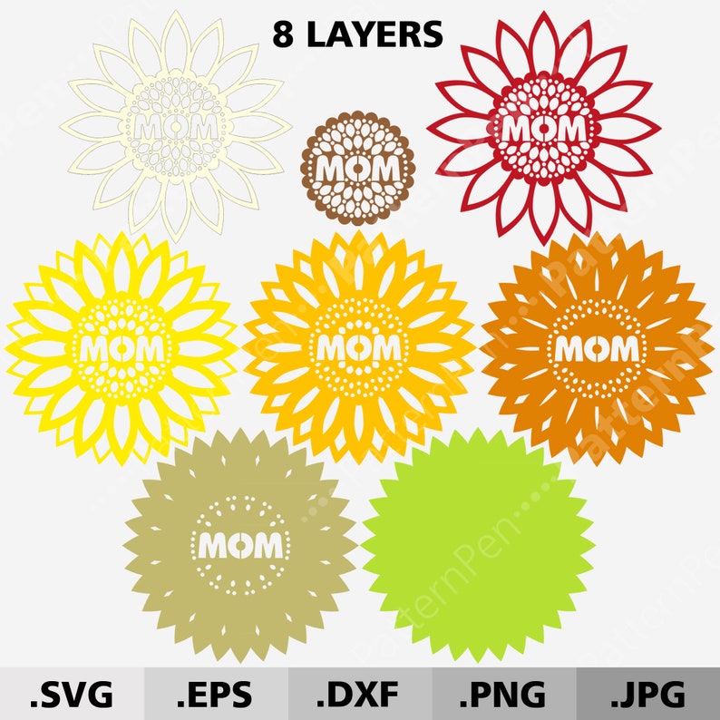 Download 3d Mandala Bundle SVG files for cricut. Layered Sunflower ...