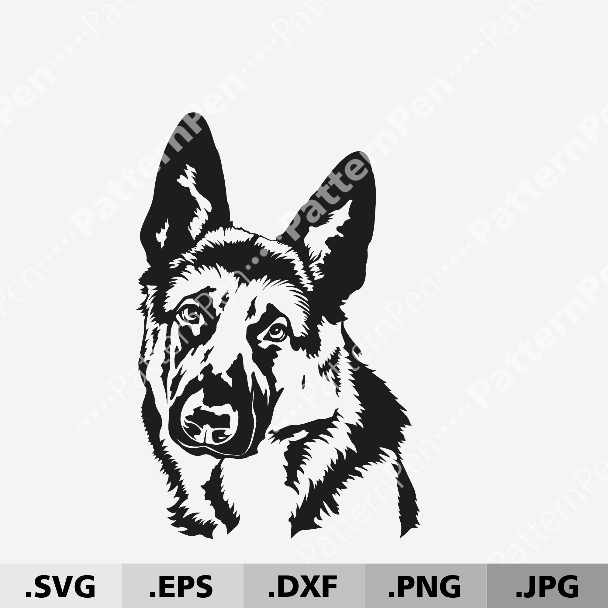 German Shepherd Dog SVG DXF Digital Vector Download Files for | Etsy