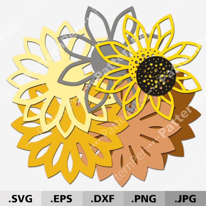 Download 3d Mandala Sunflower Bundle SVG. 3D layered Mandala SVG ...