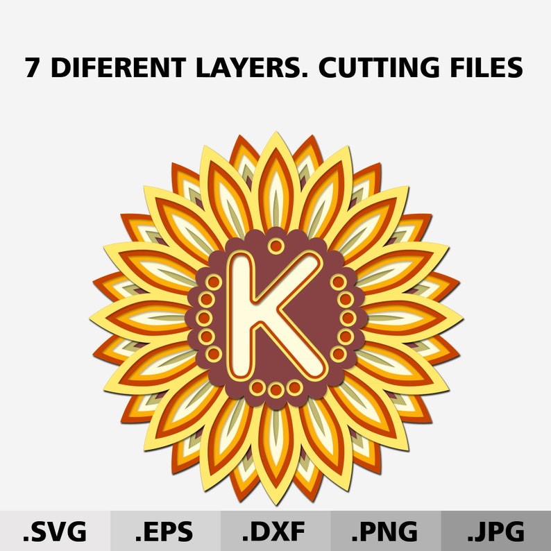 Download Letter K 3D Mandala SVG. Alphabet laser cut files ...