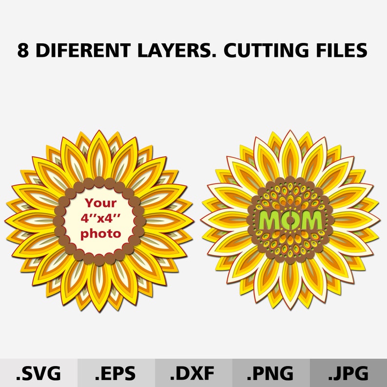 Download 3d Mandala Bundle SVG files for cricut. Layered Sunflower ...
