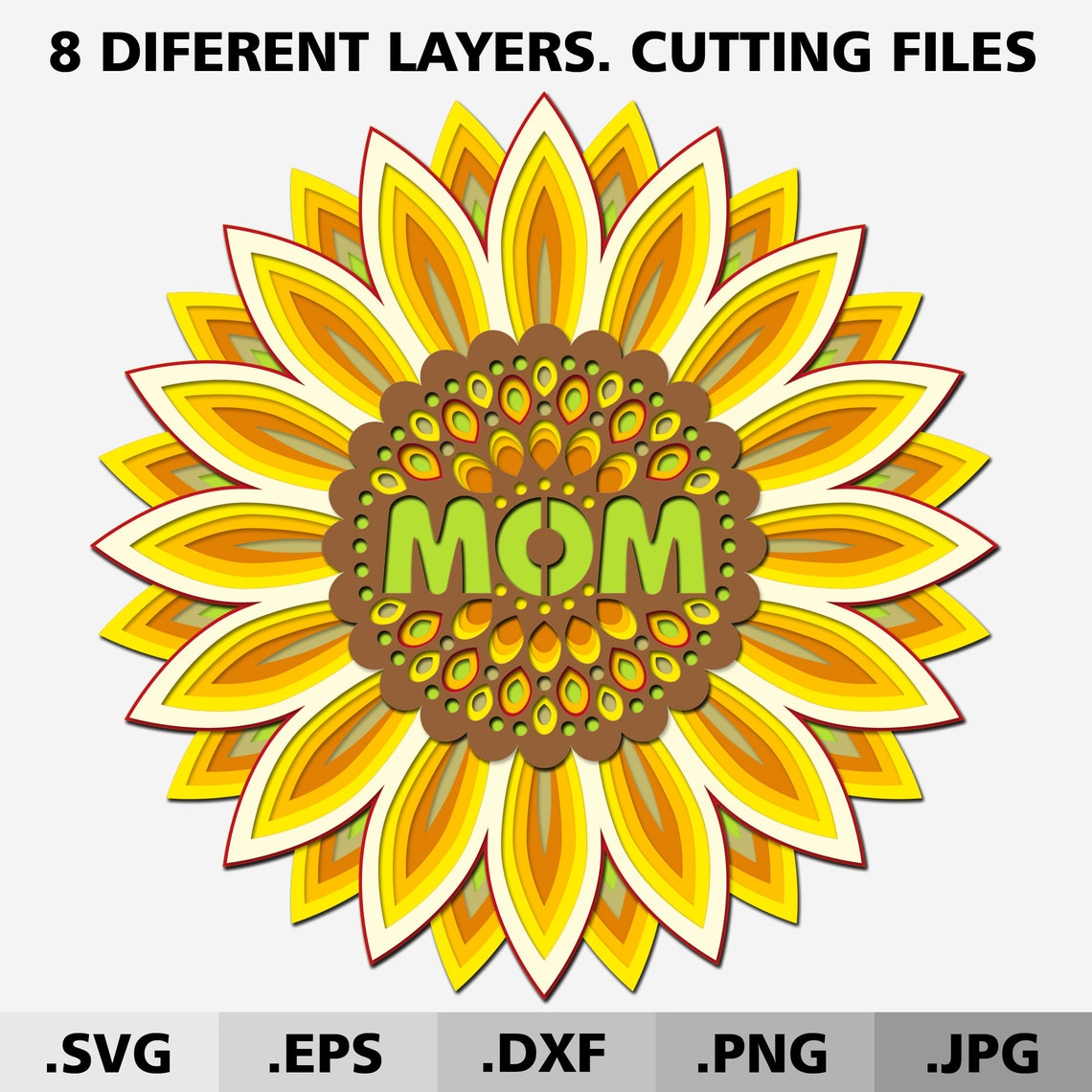 Download 3d Mandala Bundle SVG files for cricut. Layered Sunflower Mom | Etsy