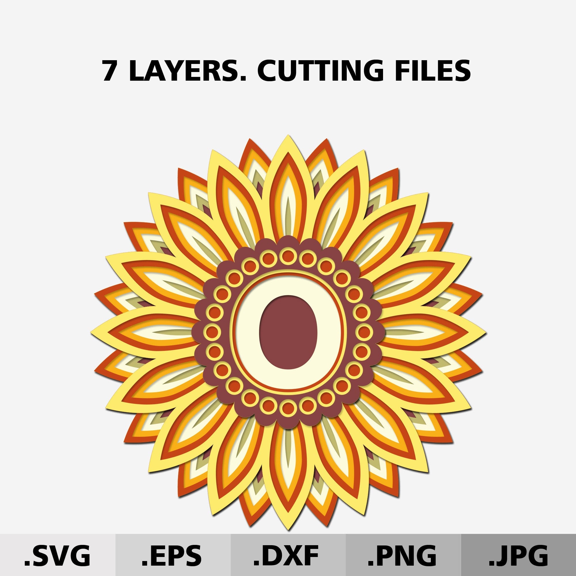 3d Mandala Svg Letter O 3d Alphabet Sunflower Svg Files For Etsy