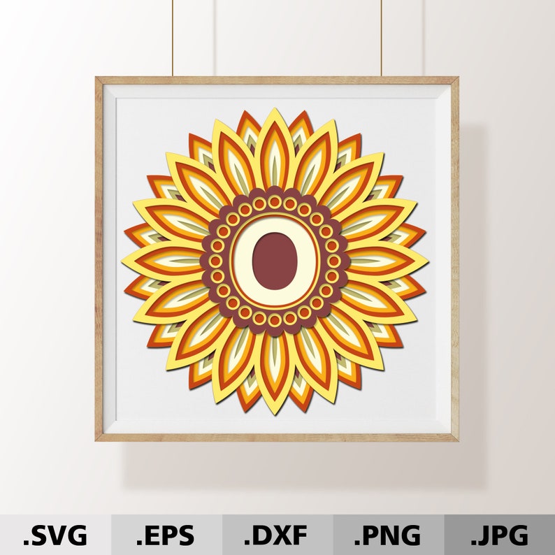 3d Mandala svg Letter O. 3D Alphabet Sunflower SVG files ...