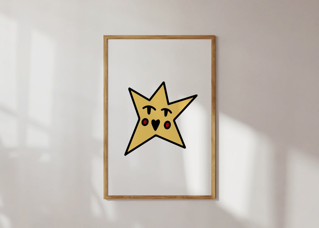 Cute Star Printable, Playroom Wall Art, Playroom Star, Playroom Decor ...
