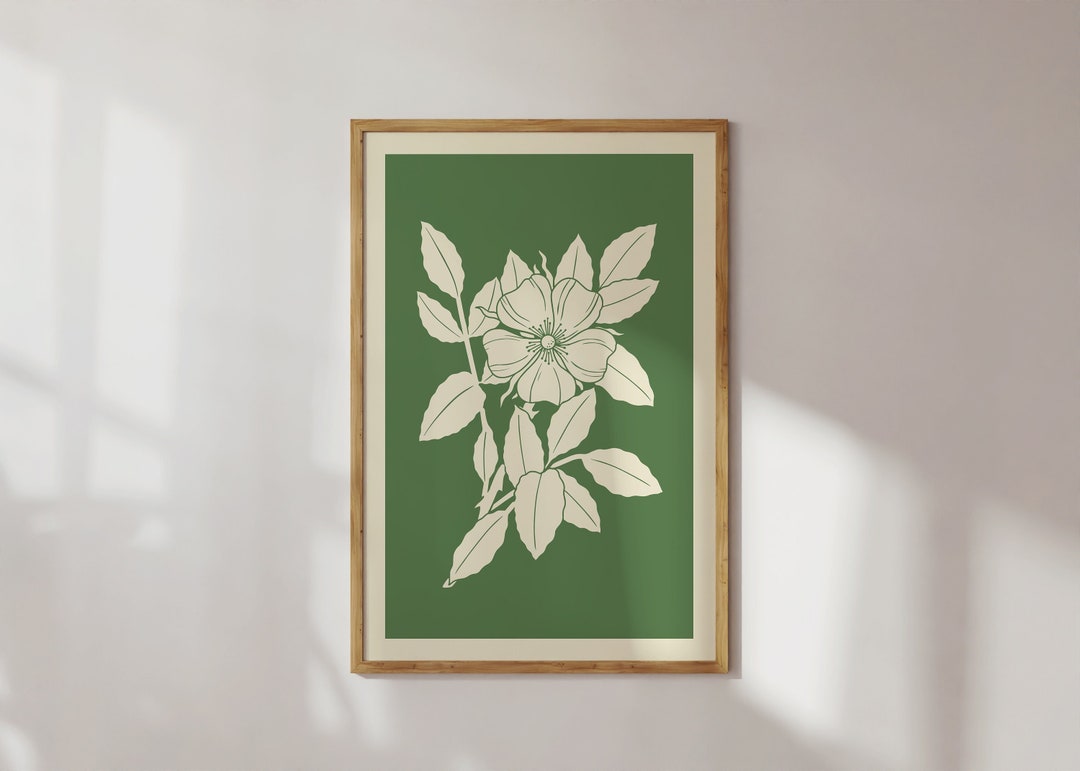 Wildflower Print Floral Wall Decor Printable Wall Decor Line Art Floral