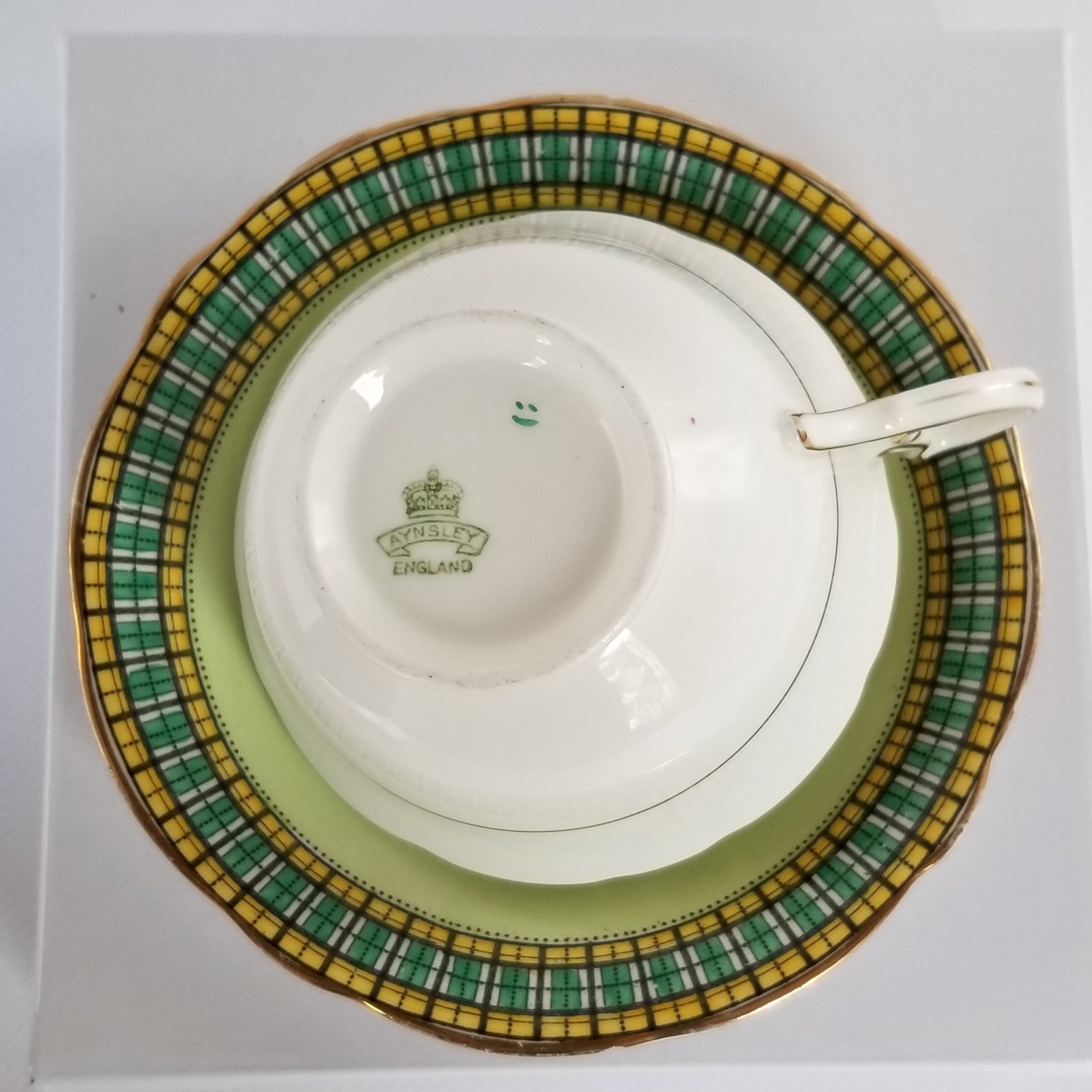 Aynsley Green Bone China Cup and Saucer Etsy