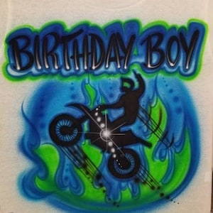 Personalized Custom Airbrushed Dirtbike Shirt (Size 2T - Adult 5XL)