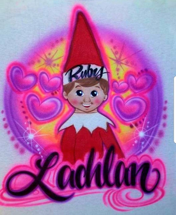 Personalized Custom Airbrushed Elf Christmas Shirt With Elfs Etsy - elf shirt roblox