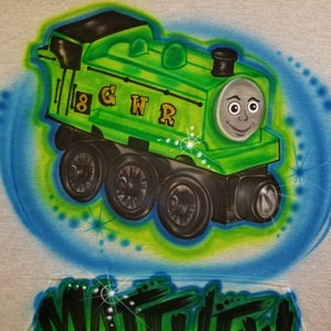 Personalized Custom Airbrushed Train Shirt (Size 2T - Adult 5XL)