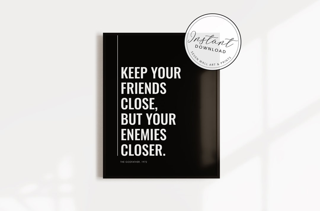 The Godfather | Keep Your Friends Close, Enemies Closer | Movie Poster