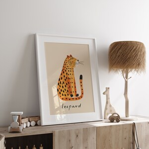Leopard Nursery Prints, Leopard poster, Children's Animal Print, Nursery Wall Art, Cute Animal prints, Trendy kids room decor