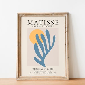 Matisse Print, Papiers Decoupes, Berggruen & Cie, Henri Matisse Art Exhibition Poster, Mid Century Modern Wall Art Print, Wall Decor