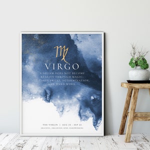 Virgo Zodiac poster, Virgo constellation, Room decor poster, Birthday Gift, Zodiac birth Month, Star Sign motto, Horoscope Quote