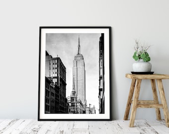 New York Print, Empire State building, New York Coordinates Poster, Vintage NYC  Poster, New York Wall Art, NYC Travel Print, The Big Apple