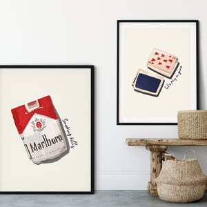 Playing cards Print Poster, Retro Playing Cards Wall Art, board games lover gift, Bar decor poster, Game Room Wall Art, Game night poster