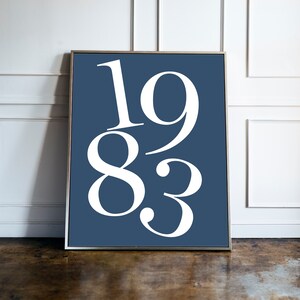 1983 Year Poster, Birthday Print Poster, Typography Wall Art, Birthday ...