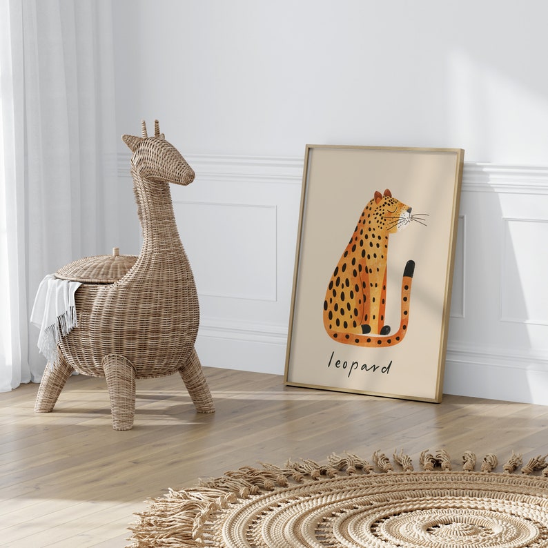 Leopard Nursery Prints, Leopard poster, Children's Animal Print, Nursery Wall Art, Cute Animal prints, Trendy kids room decor
