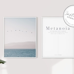 Metanoia Definition Print   | Set of 2 prints  |  Greek Inspirational Word  |  Definition Poster  |  Inspirational Print  |  landscape