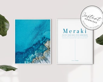 Meraki Definition Print    |  Set of 2 prints   |   Greek Inspirational Words   |   Definition Poster   |   Inspirational Print