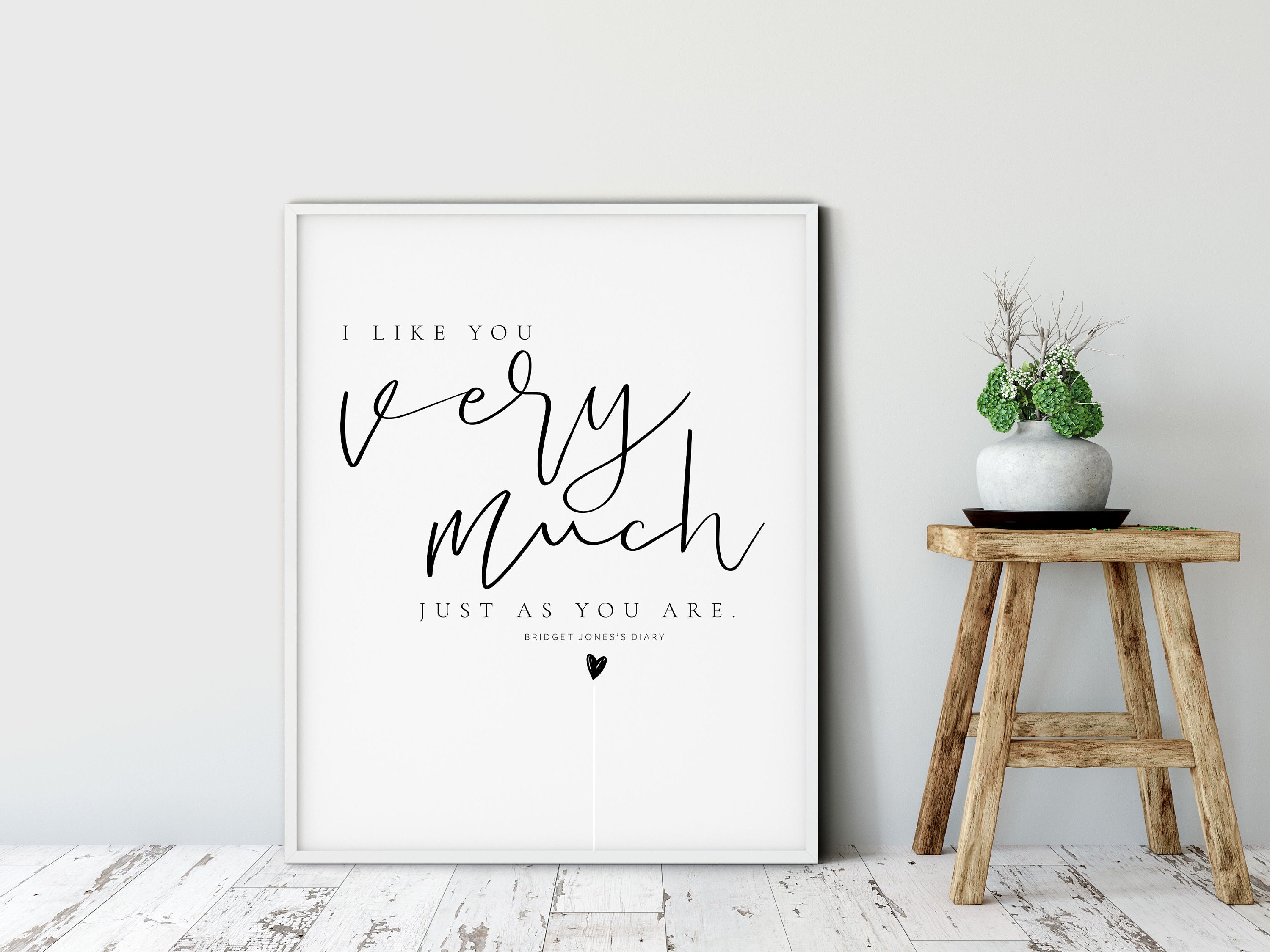 Bridget Jones I like you very much just as you are Love | Etsy