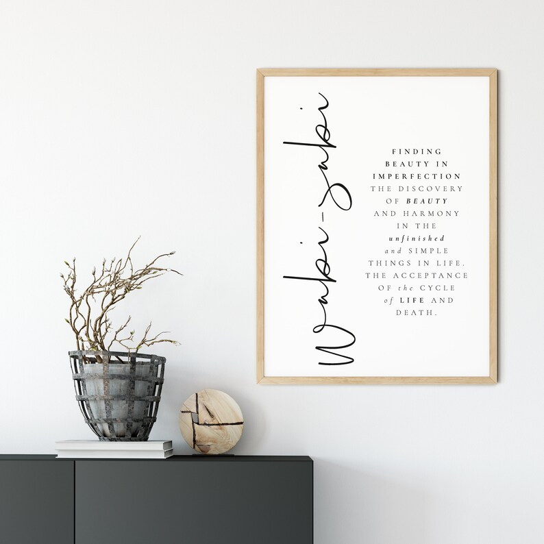 Wabi Sabi Définition Affiche inspirante Impression Etsy