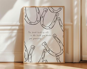 The Best Luck Poster, Horseshoe Wall Art,  Western Wall Art Poster, Rodeo Western Cowgirl Aesthetic trendy Apartment Decor, Cowboy Wall Art