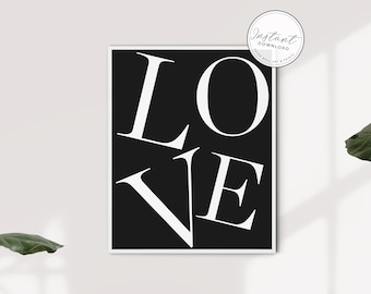 Love Print | Digital Download Love Print | Home Decor Poster | Love Poster | Love Typography Wall Art