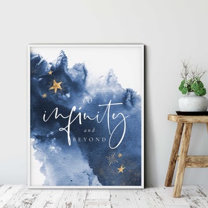 To Infinity & Beyond, Toy Story print, Movie  Poster Quote, Buzz Lightyear Print, Disney Pixar Movie Poster, Inspirational poster Gift
