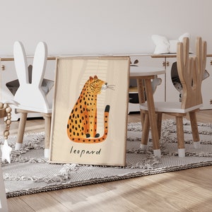 Leopard Nursery Prints, Leopard poster, Children's Animal Print, Nursery Wall Art, Cute Animal prints, Trendy kids room decor