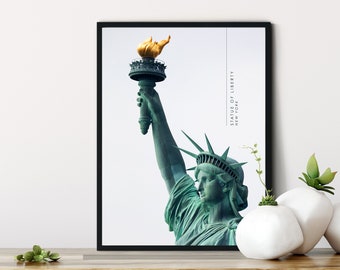 Statue of Liberty print, New York Travel Poster, Home Decor, Trendy modern wall art, The Big Apple, Aesthetic NYC Print, USA Travel Poster