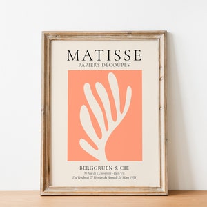Matisse Print, Papiers Decoupes, Orange, Berggruen & Cie, Henri Matisse Art Exhibition Poster, Mid Century Modern Wall Art Print, Wall Decor