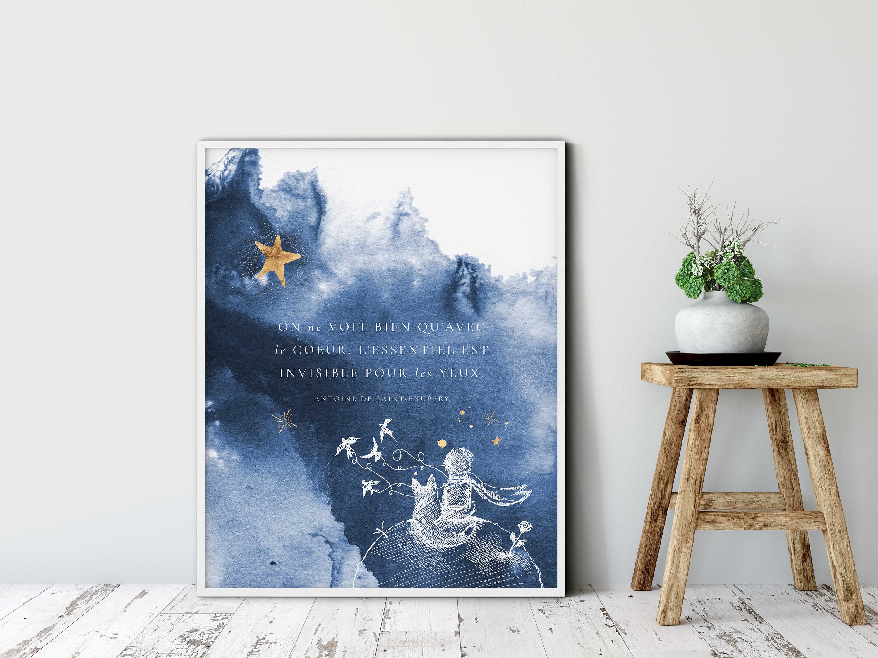 De Kleine Prins Franse Poster Le Petit Prince FRANS citaat
