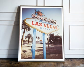 Las Vegas Sign Print, Las Vegas Coordinates Poster, Vintage Vegas Poster, Las Vegas Wall Art, Vegas Poster Print, Las Vegas, Travel Print