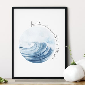 Ralph Waldo Emerson Quote, Live in the sunshine, Beach House Art, Ocean Lover Gift, Inspirational, Positive Vibes, Motivational Print