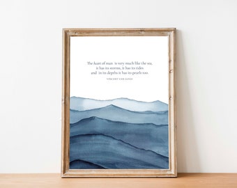 Van Gogh, Motivational Print, Zen Wall Art, Inspirational Poster, Vincent van Gogh poster decor, Motivational Quote, Sea quote