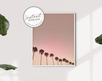 Palm Trees Print   |   California Print   |  Pink Tropical Print   |  Palm Tree Poster   |  Summer Tropical Print   |   Digital Download