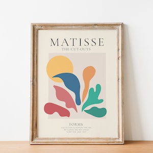 Matisse Print, Papiers Decoupes, Forms, Berggruen & Cie, Henri Matisse Art Exhibition Poster, Mid Century Modern Wall Art Print, Wall Decor