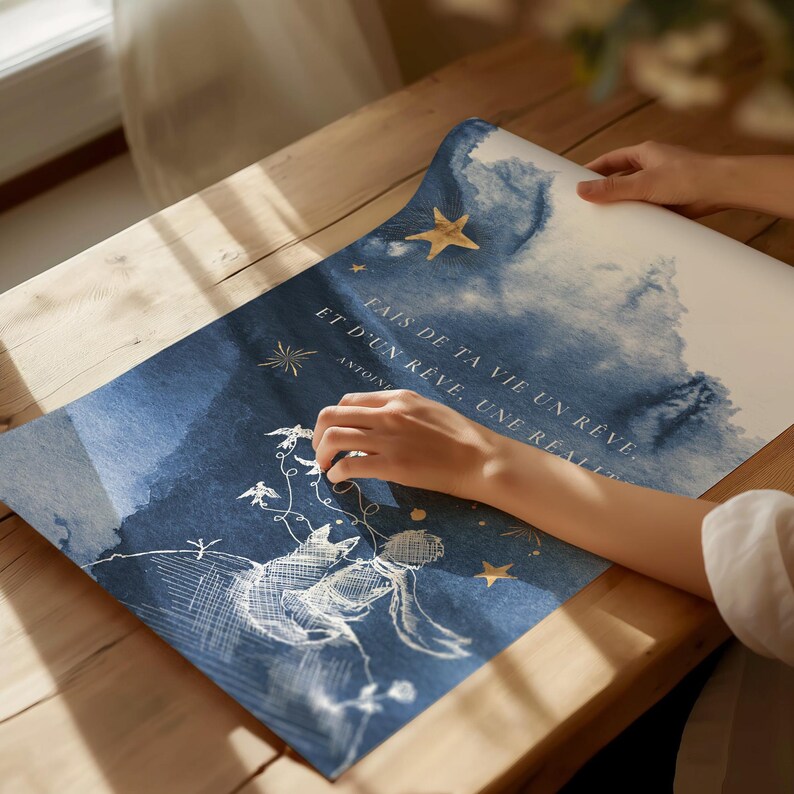 The Little Prince POSTER Le Petit Prince Print FRENCH Quote Wall Art the-little-prince-poster-le-petit-prince-print-french-quote-wall-art
