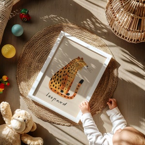 Leopard Nursery Prints, Leopard poster, Children's Animal Print, Nursery Wall Art, Cute Animal prints, Trendy kids room decor