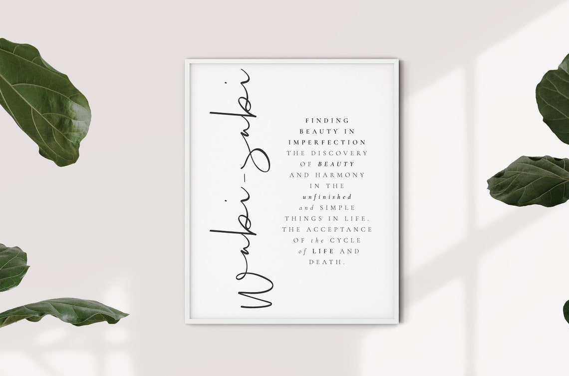 Wabi Sabi Définition Affiche inspirante Impression Etsy