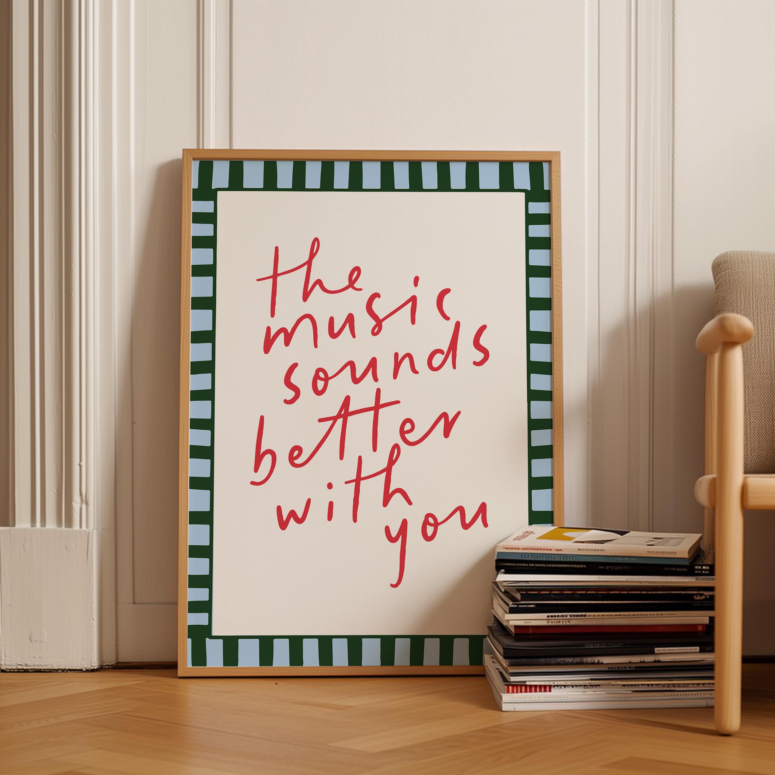 The Music Sounds Better With You, Retro music Print, Stardust, Wall Decor, Retro Art, Song Lyric Poster, Trendy Wall Art, Dance Music print