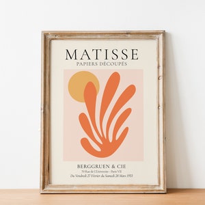 Matisse Print, Papiers Decoupes, Pink, Berggruen & Cie, Henri Matisse Art Exhibition Poster, Mid Century Modern Wall Art Print, Wall Decor