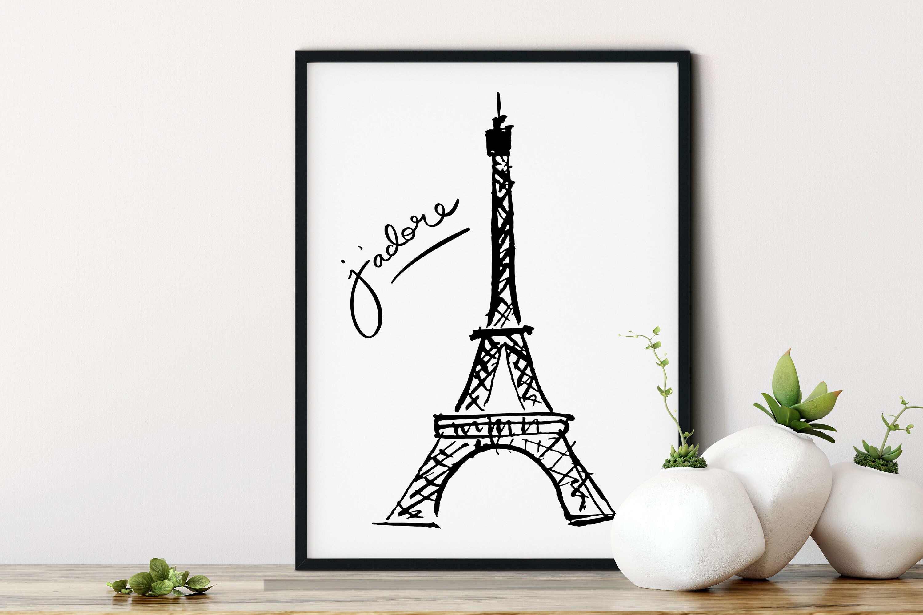 HOBBY LOBBY GIRLS PARIS FRANCE EIFFEL TOWER CLEAR BLACK FRAME OOH LA